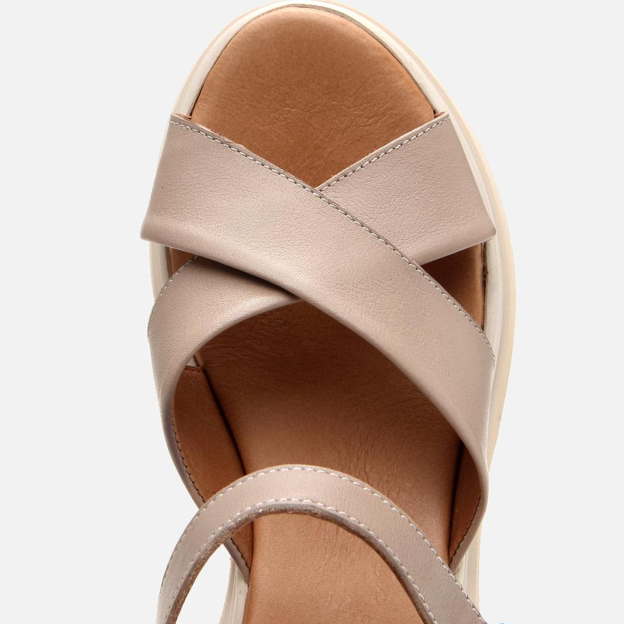 Kadın Deri Vizon Dolgu Topuklu Sandalet