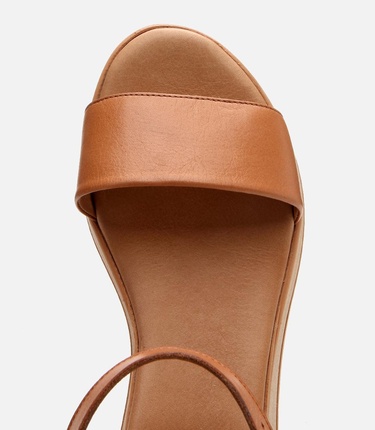  Kadın Deri Taba Dolgu Topuklu Sandalet