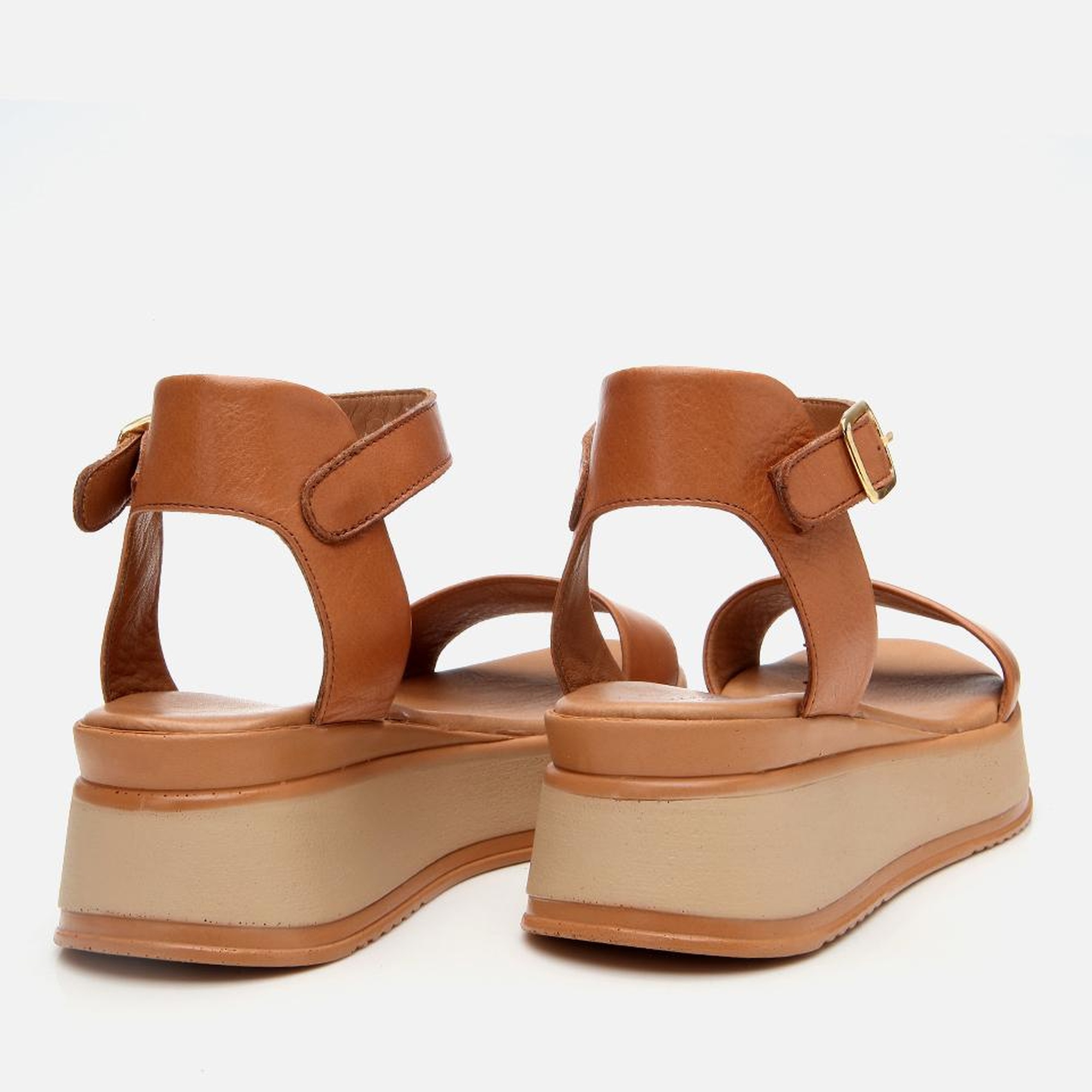 Kadın Deri Taba Dolgu Topuklu Sandalet