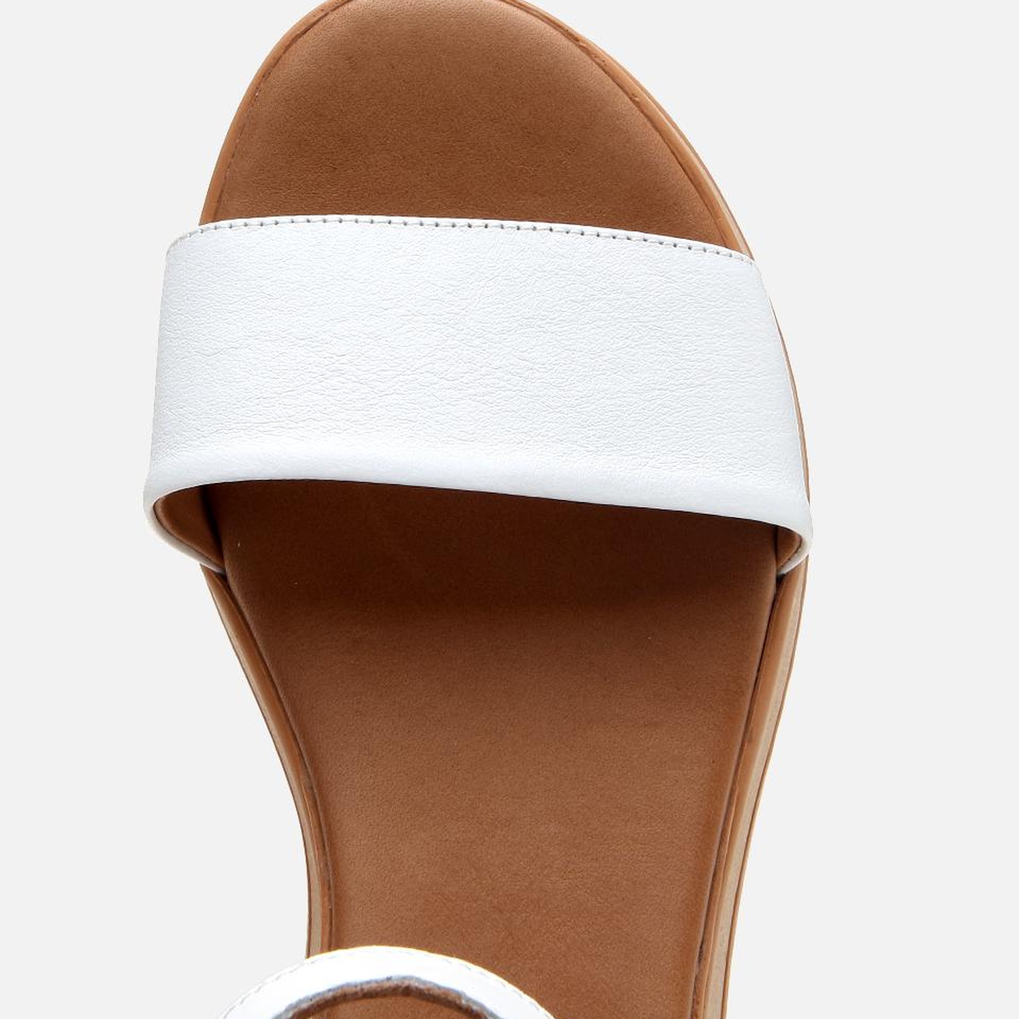 Kadın Deri Beyaz Dolgu Topuklu Sandalet