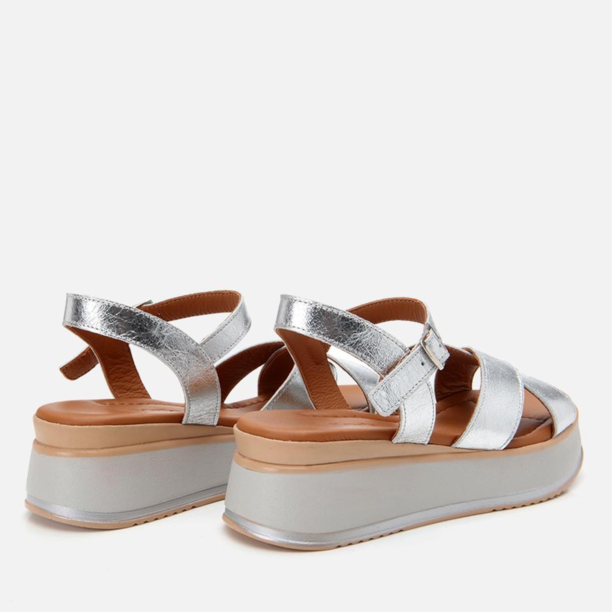 Kadın Deri Lame Dolgu Topuklu Sandalet