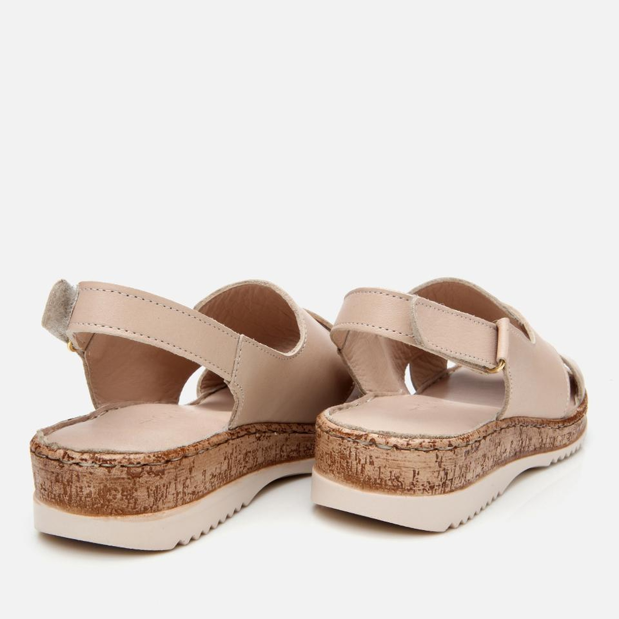 Kadın Deri Bej Ayarlanabilir Comfort Sandalet