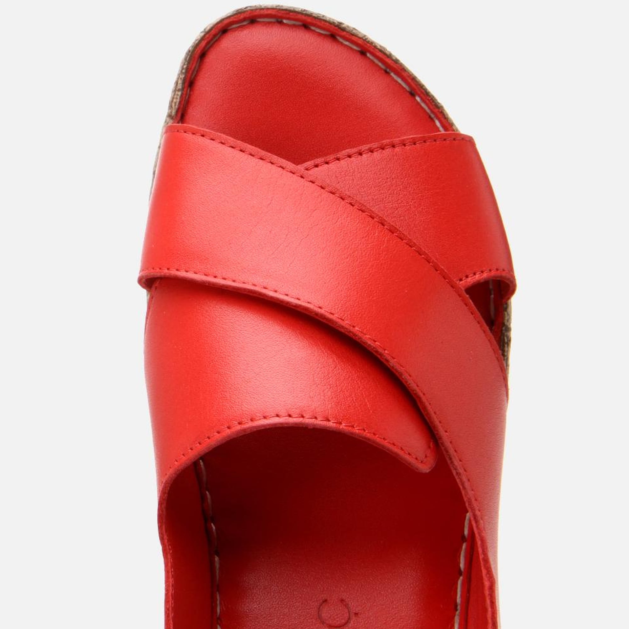 Kadın Deri Kırmızı Ayarlanabilir Comfort Sandalet