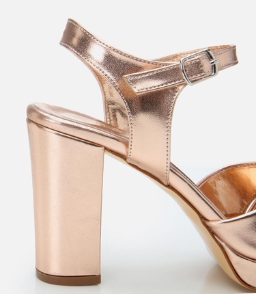  Kadın Pudra Abiye Yüksek Topuklu Sandalet