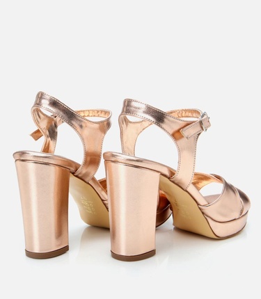  Kadın Pudra Abiye Yüksek Topuklu Sandalet