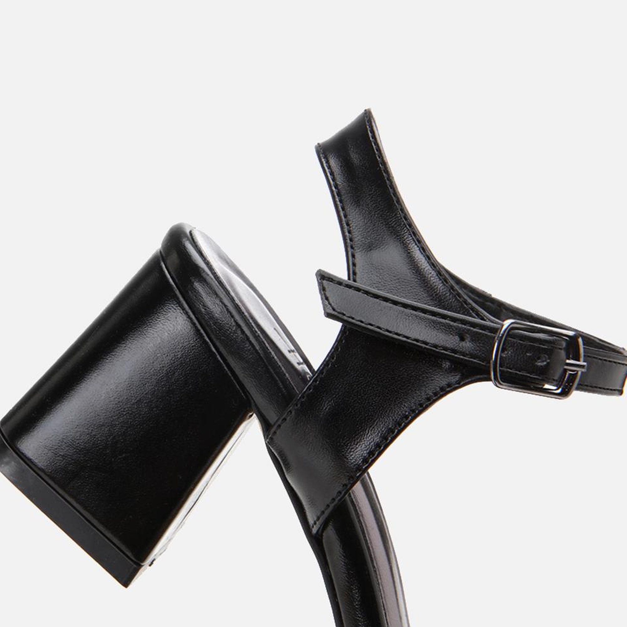 Kadın Siyah Taşlı Abiye Kalın Topuklu Sandalet