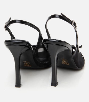  Kadın Siyah Transparan Detaylı Topuklu Sandalet