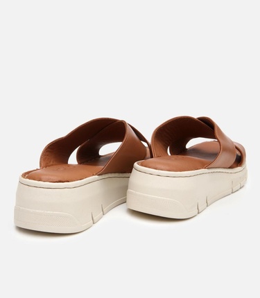  Kadın Deri Taba Comfort Terlik