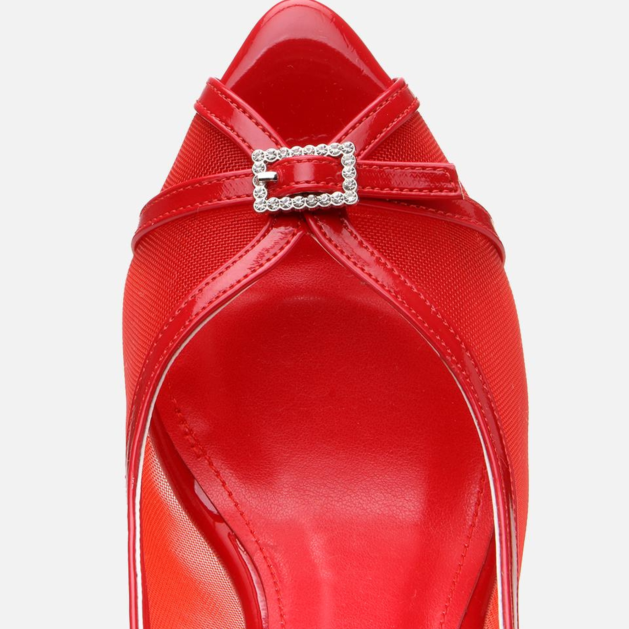 Kadın Kırmızı Transparan Detaylı Topuklu Sandalet