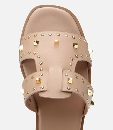  Kadın Bej Yaya Taşlı Terlik