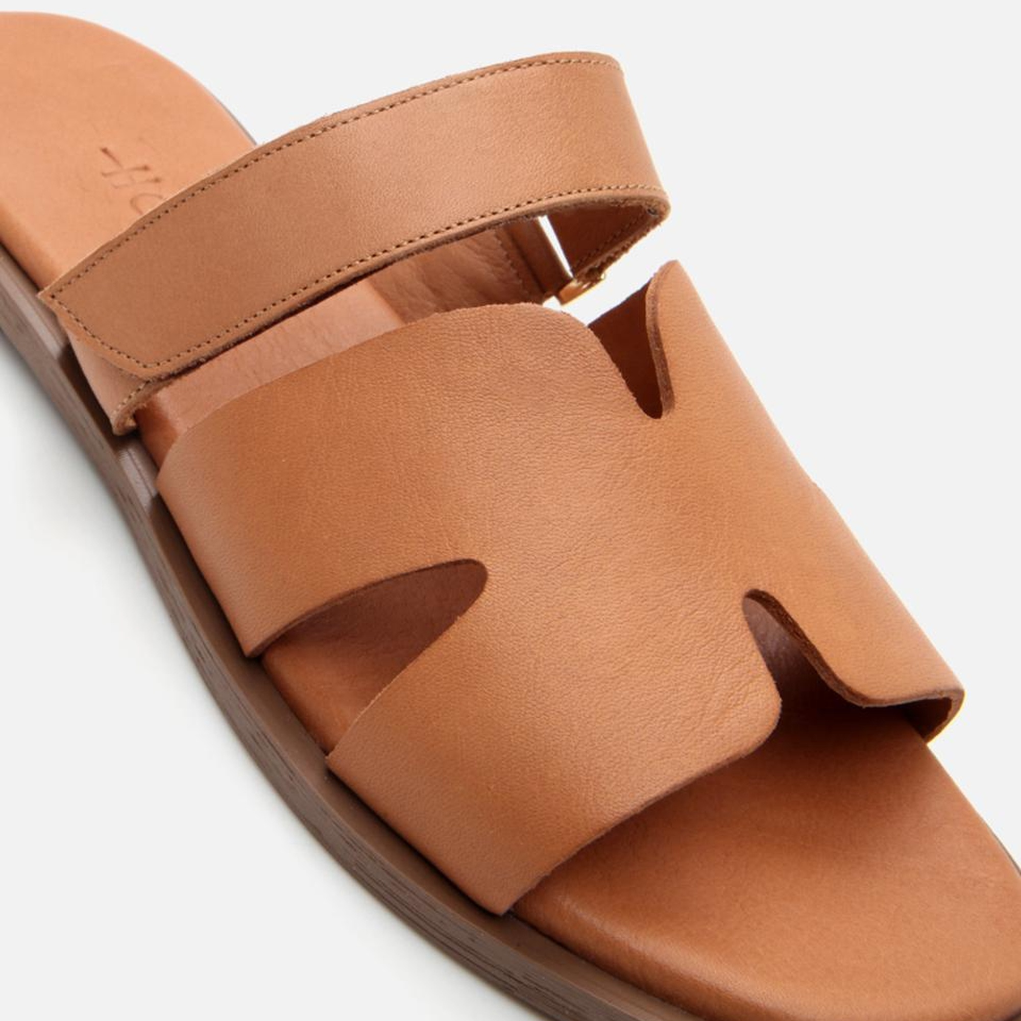 Kadın Deri Taba Ayarlanabilir Düz Terlik