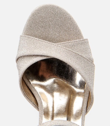  Kadın Gold Simli Abiye Yüksek Topuklu Sandalet