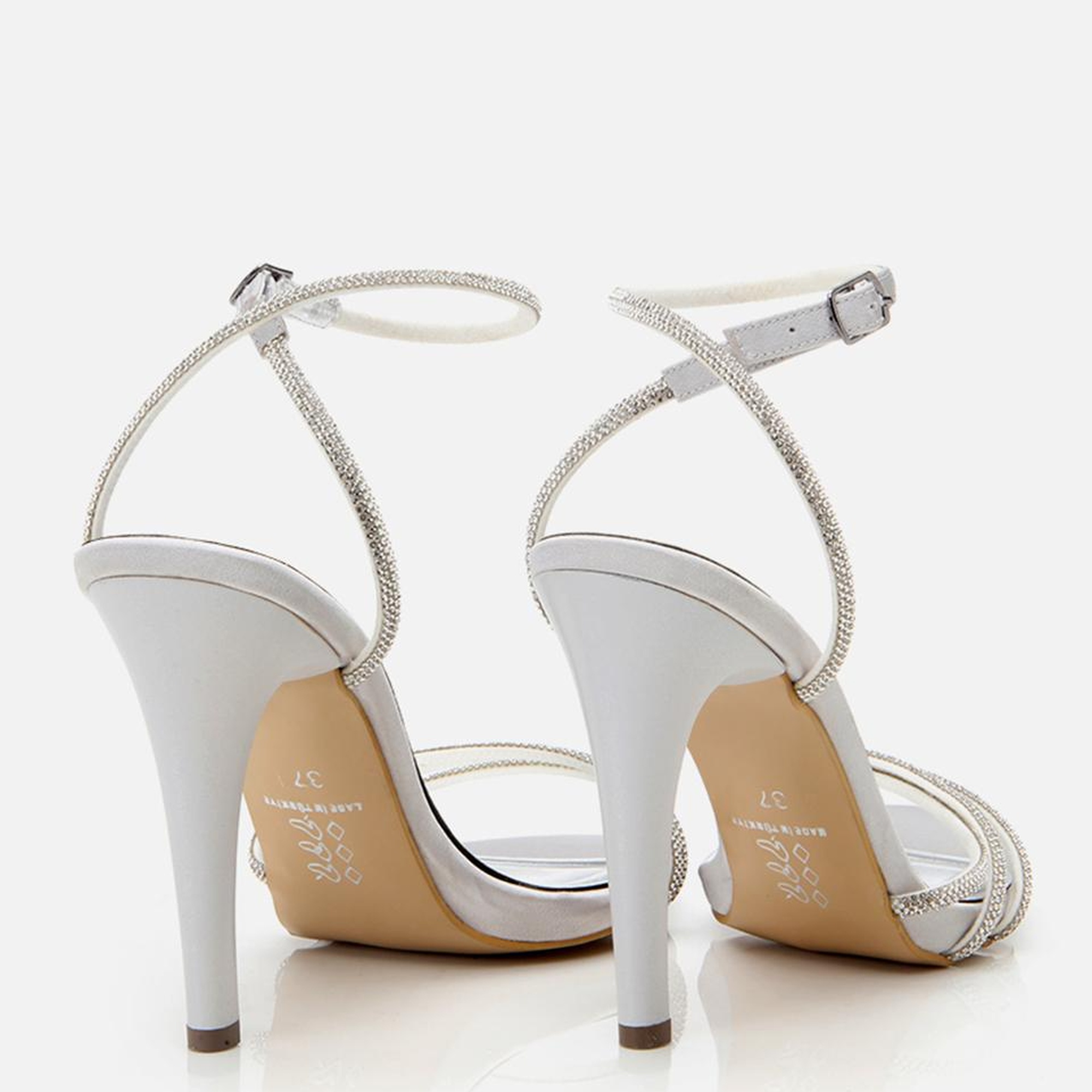 Kadın Lame Taşlı Abiye Yüksek Topuklu Sandalet