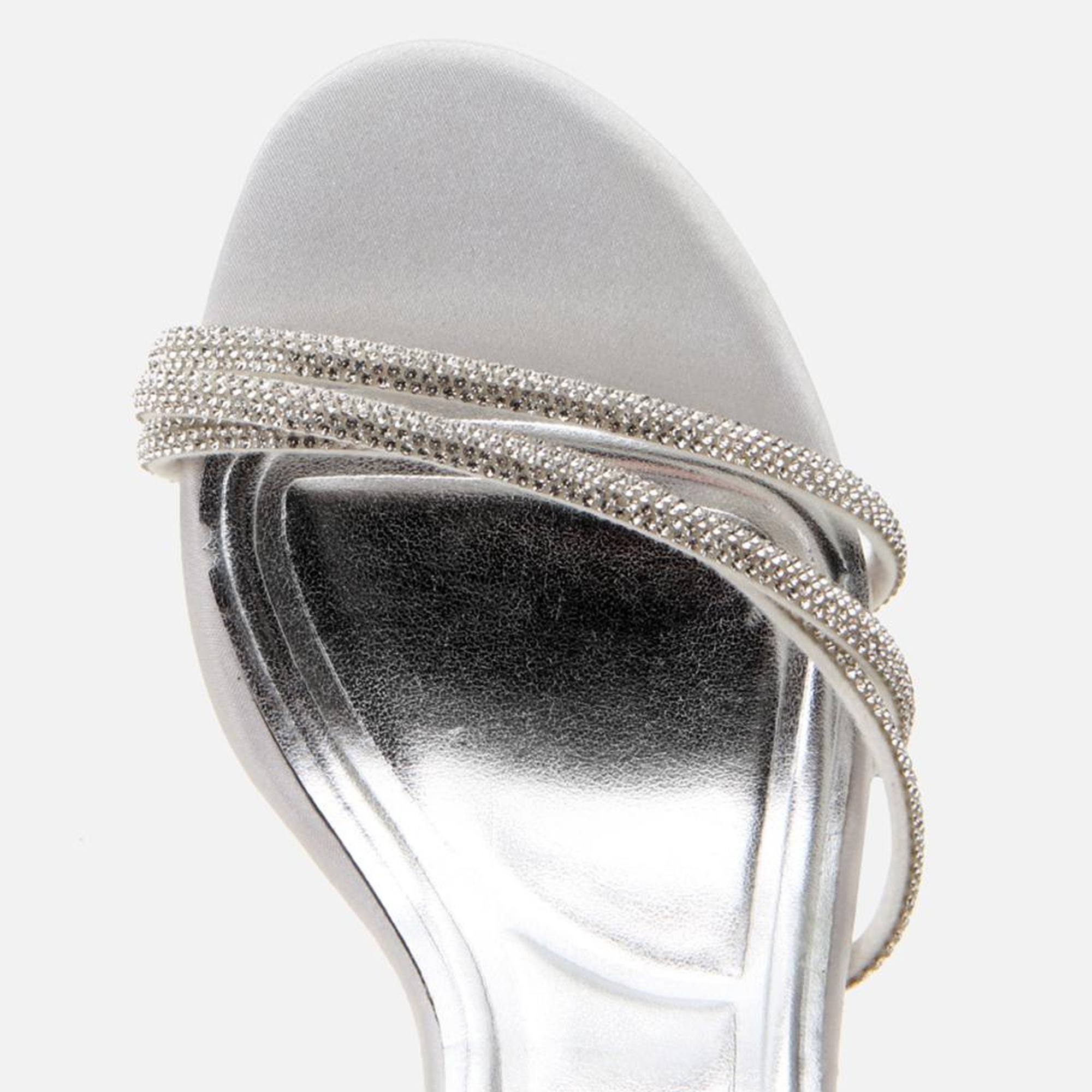 Kadın Lame Taşlı Abiye Yüksek Topuklu Sandalet