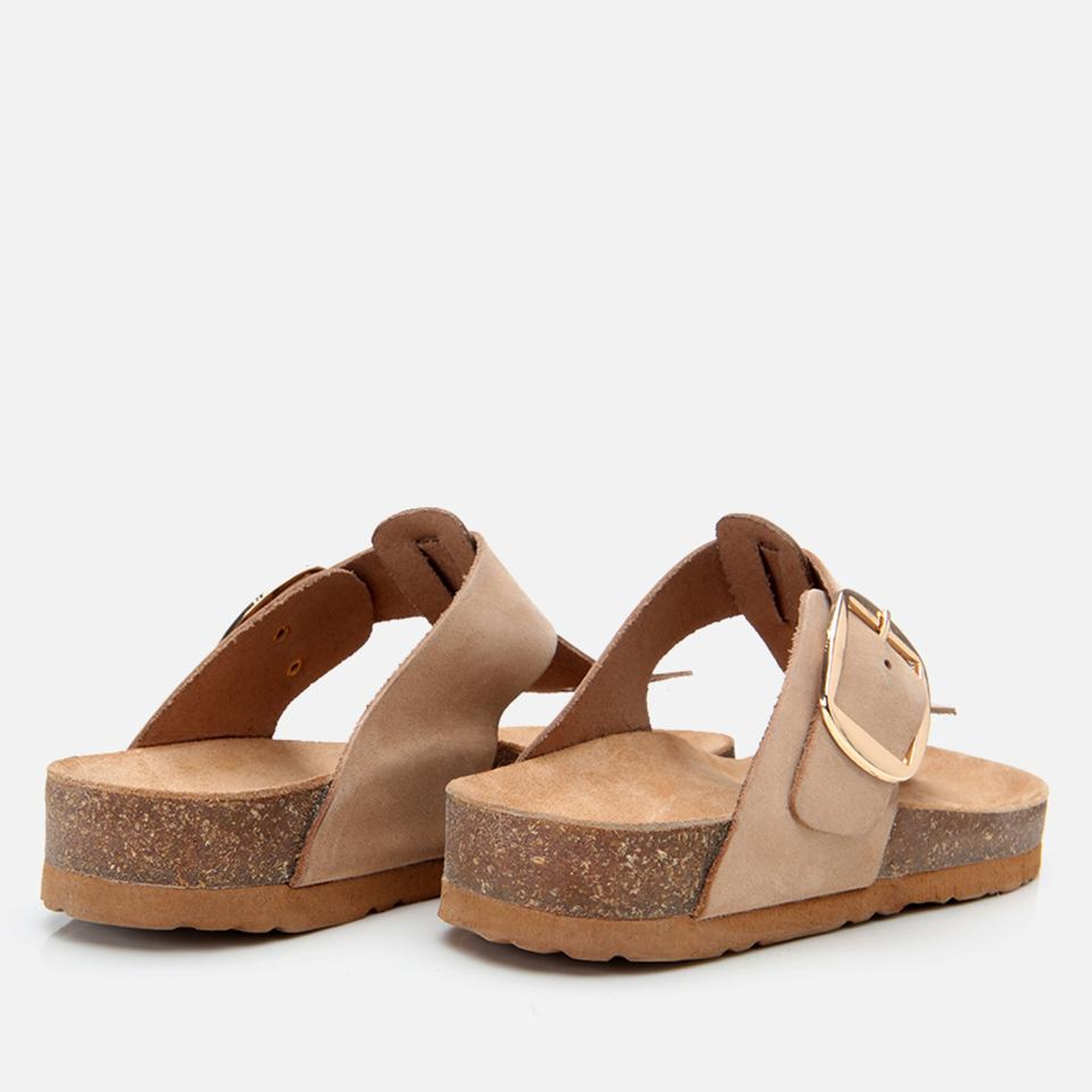 Kadın Nubuk Deri Bej Kemerli Parmak Arası Terlik