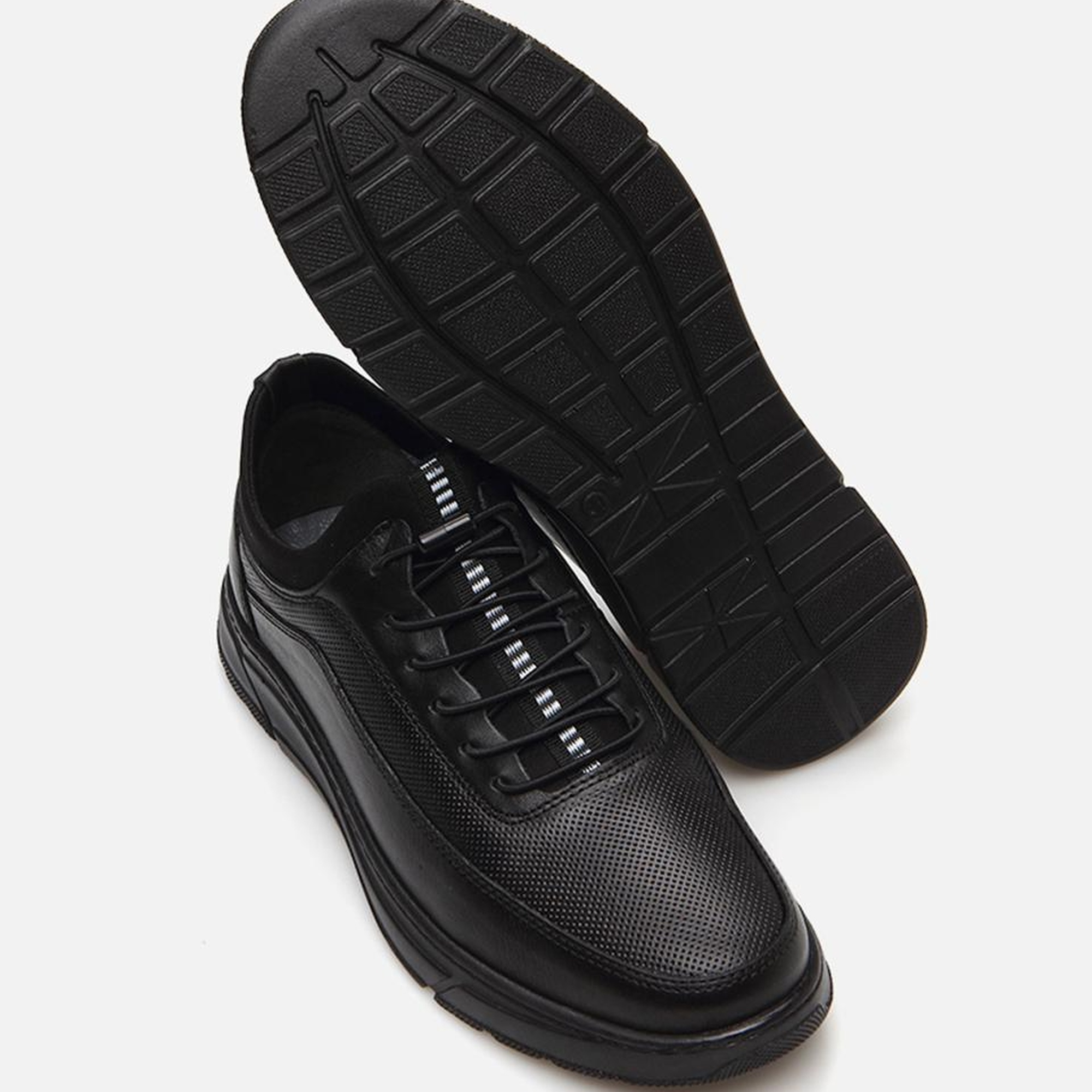 Erkek Deri Siyah Spor Ayakkabı