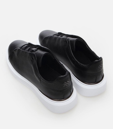  Erkek Deri Siyah Günlük Ayakkabı