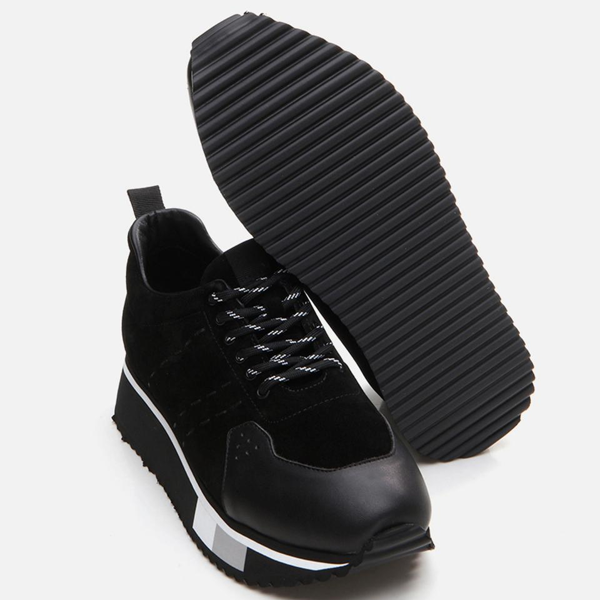 Erkek Deri Siyah Spor Ayakkabı