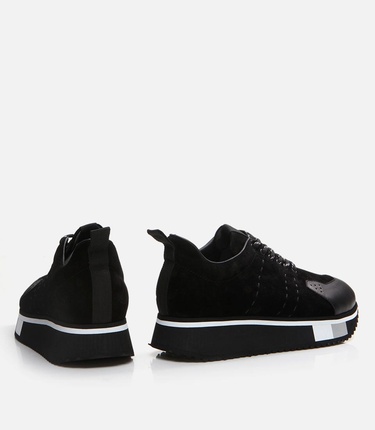  Erkek Deri Siyah Spor Ayakkabı