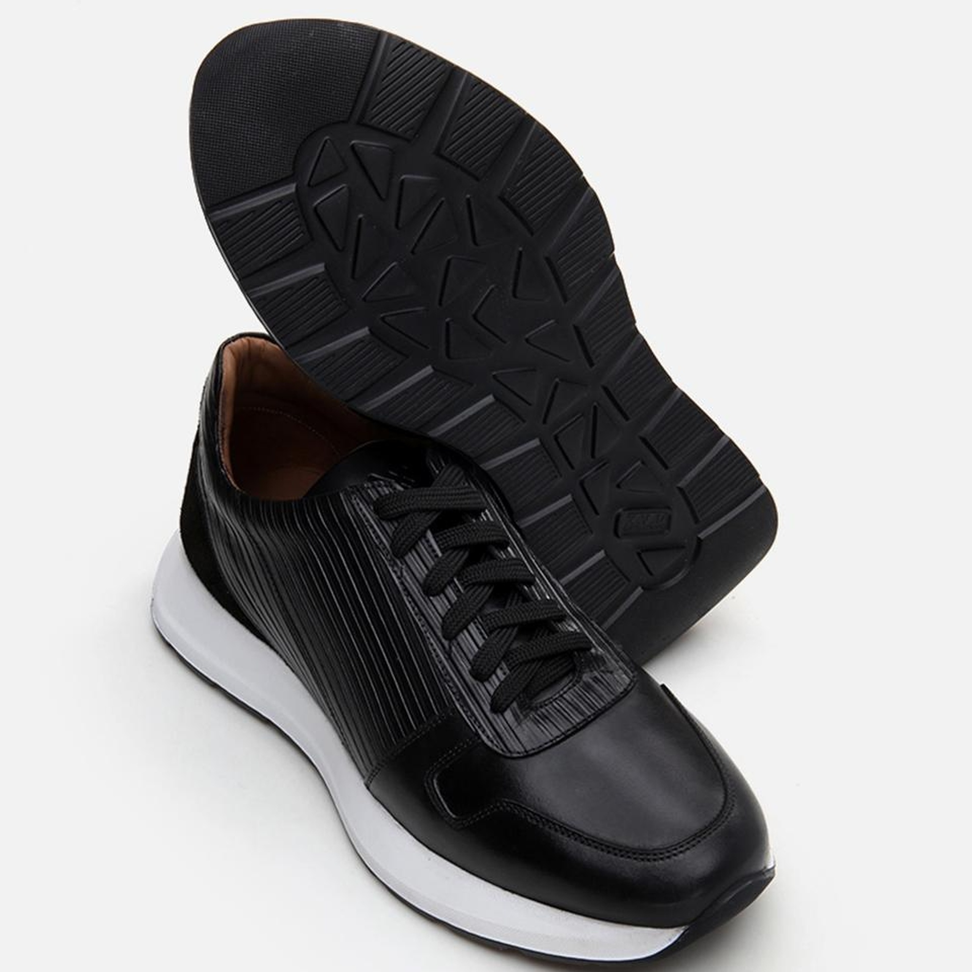 Erkek Deri Siyah Spor Ayakkabı