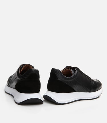  Erkek Deri Siyah Spor Ayakkabı