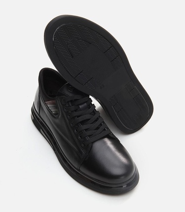  Erkek Deri Siyah Günlük Ayakkabı