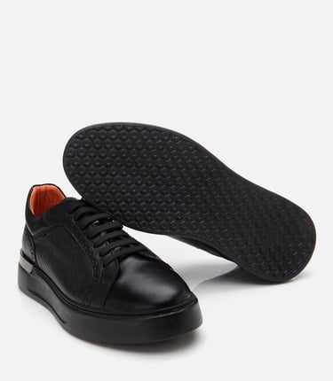  Erkek Deri Siyah Günlük Ayakkabı