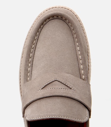  Erkek Süet Deri Bej Ultra Hafif Tabanlı Loafer