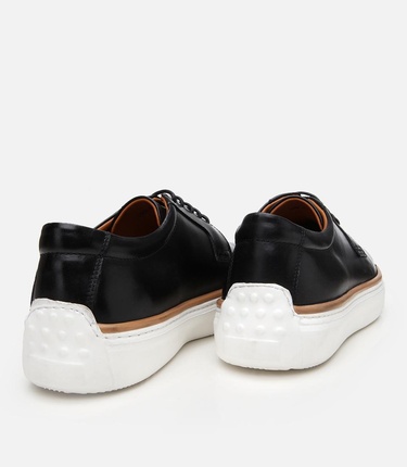  Erkek Deri Siyah Hafif Tabanlı Günlük Ayakkabı