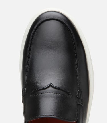  Erkek Deri Siyah Hafif Tabanlı Loafer