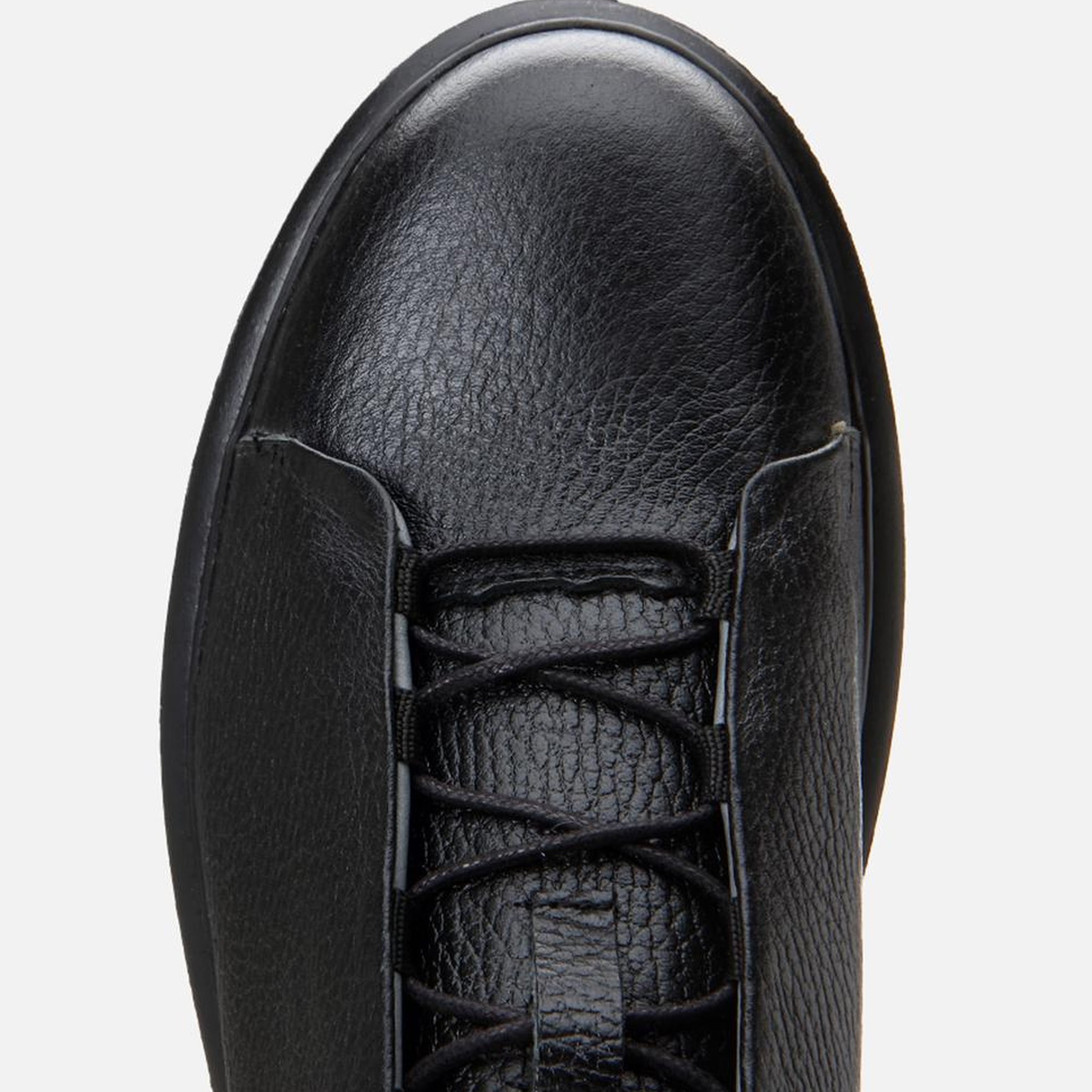 Erkek Deri Siyah Ultra Hafif Tabanlı Spor Ayakkabı