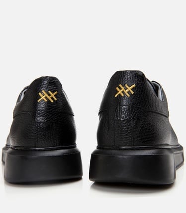  Erkek Deri Siyah Ultra Hafif Tabanlı Spor Ayakkabı