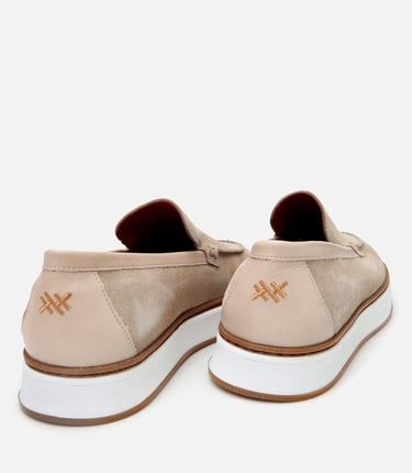  Erkek Süet Deri Bej Loafer