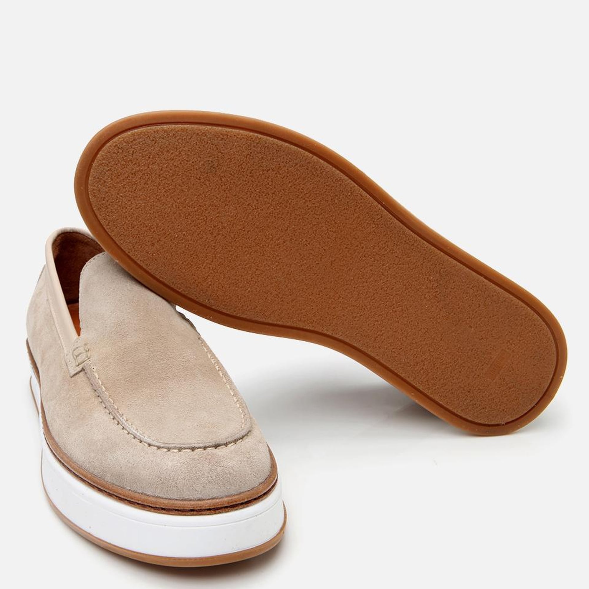 Erkek Süet Deri Bej Loafer