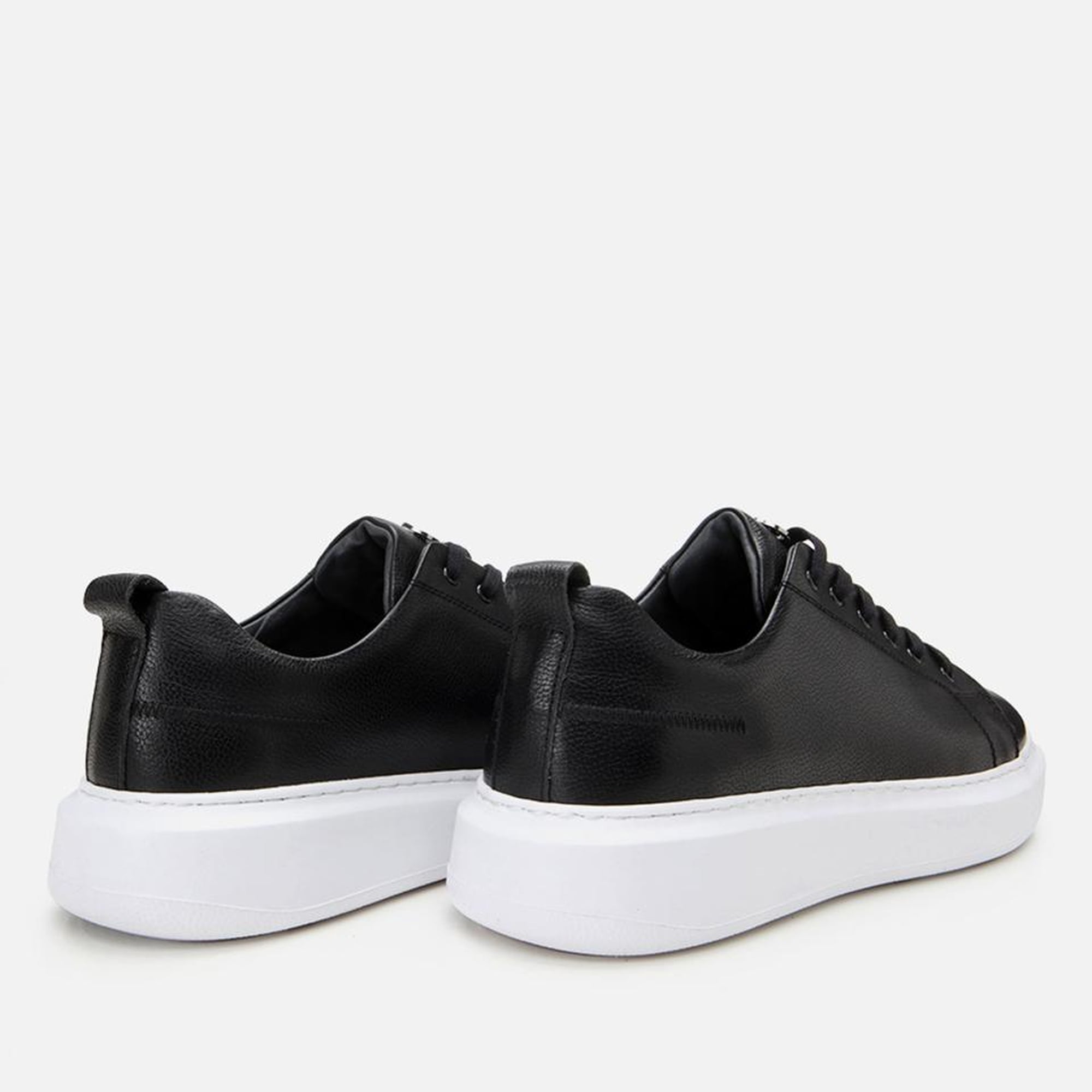 Erkek Deri Siyah Rahat Tabanlı Spor Ayakkabı