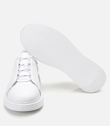  Erkek Deri Beyaz Ultra Hafif Tabanlı Spor Ayakkabı