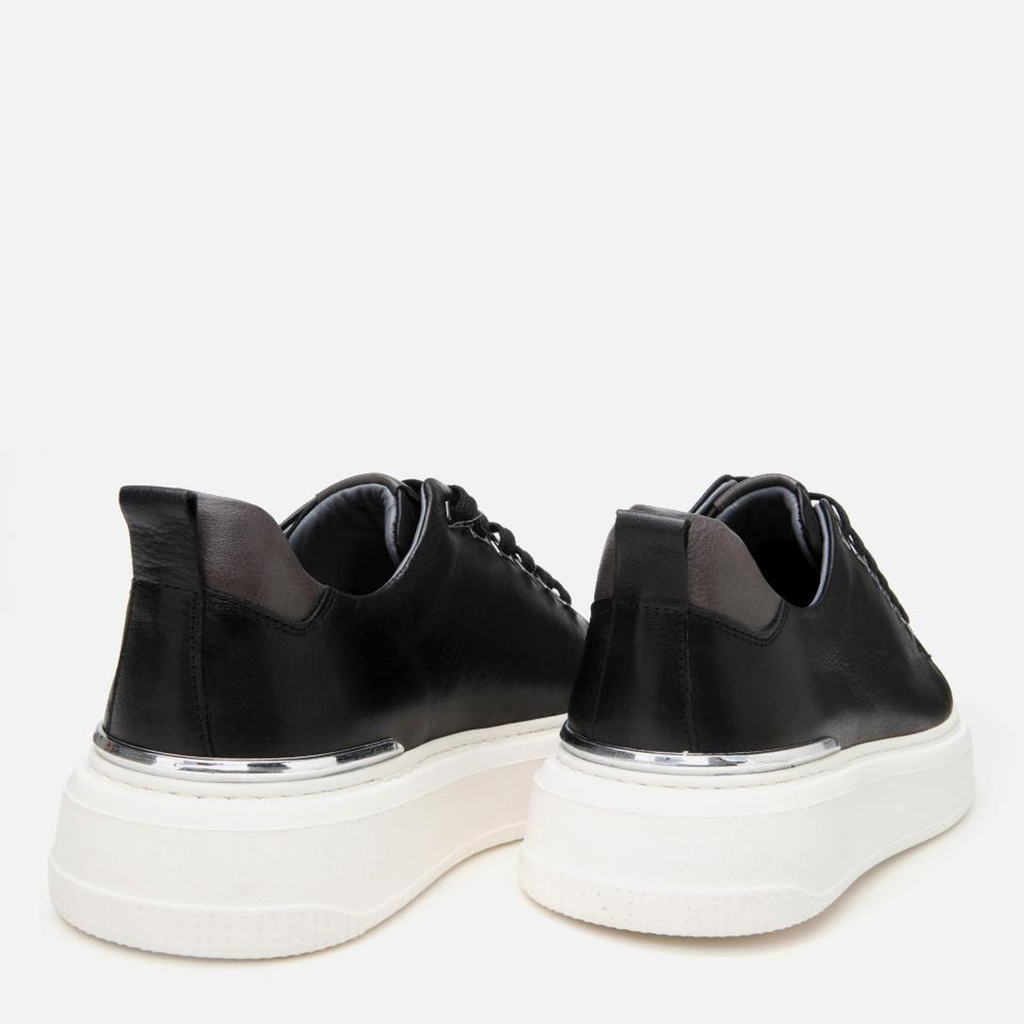 Erkek Deri Siyah Hafif Tabanlı Spor Ayakkabı