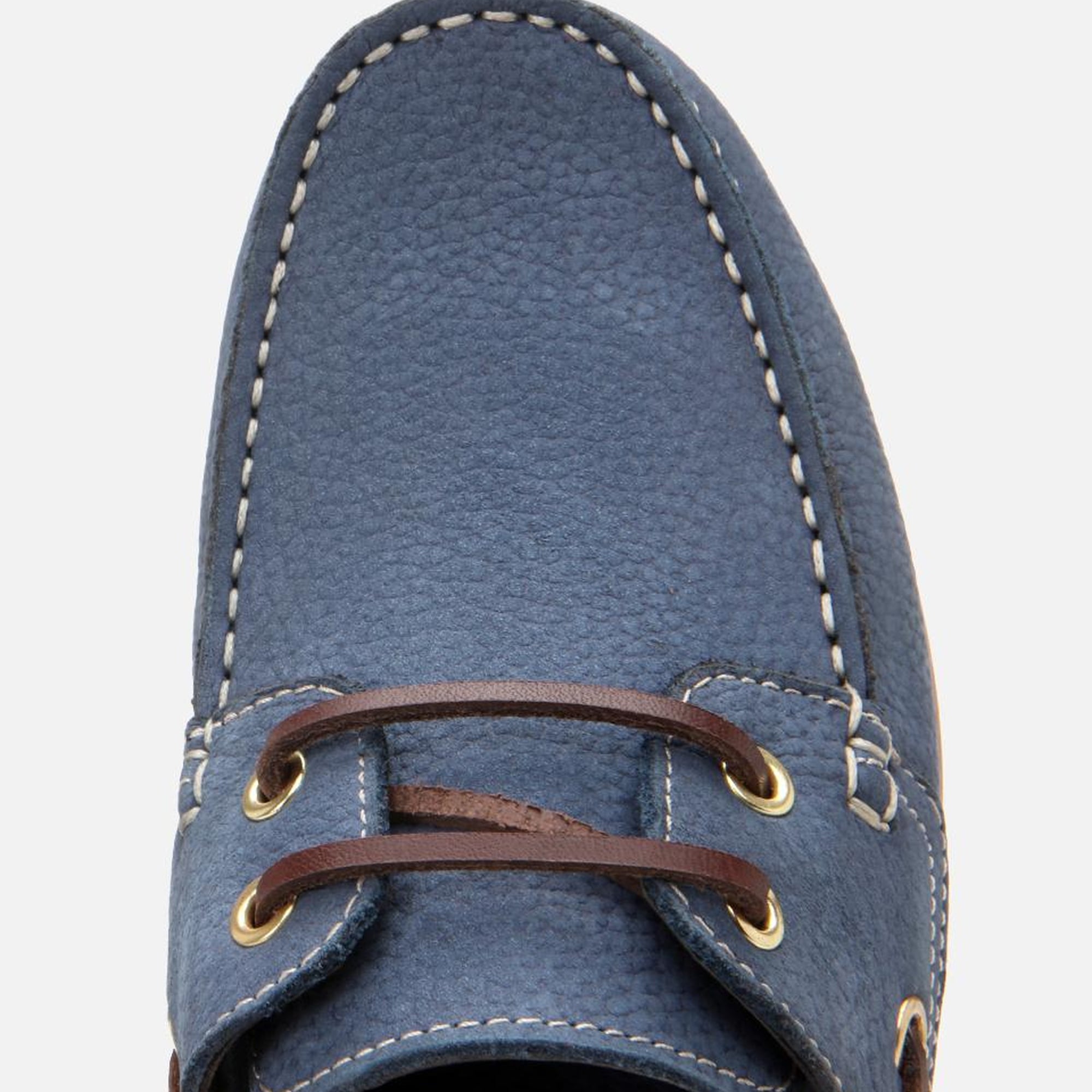 Erkek Nubuk Deri Mavi Bağcık Detaylı Günlük Loafer