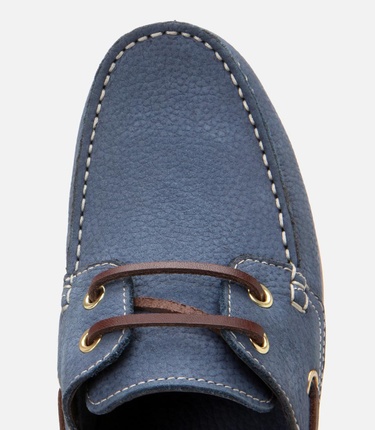  Erkek Nubuk Deri Mavi Bağcık Detaylı Günlük Loafer