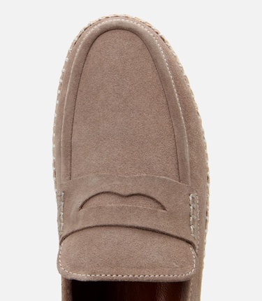  Erkek Süet Deri Bej Ultra Hafif Tabanlı Loafer