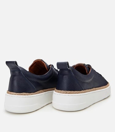  Erkek Deri Lacivert Ultra Hafif Tabanlı Spor Ayakkabı