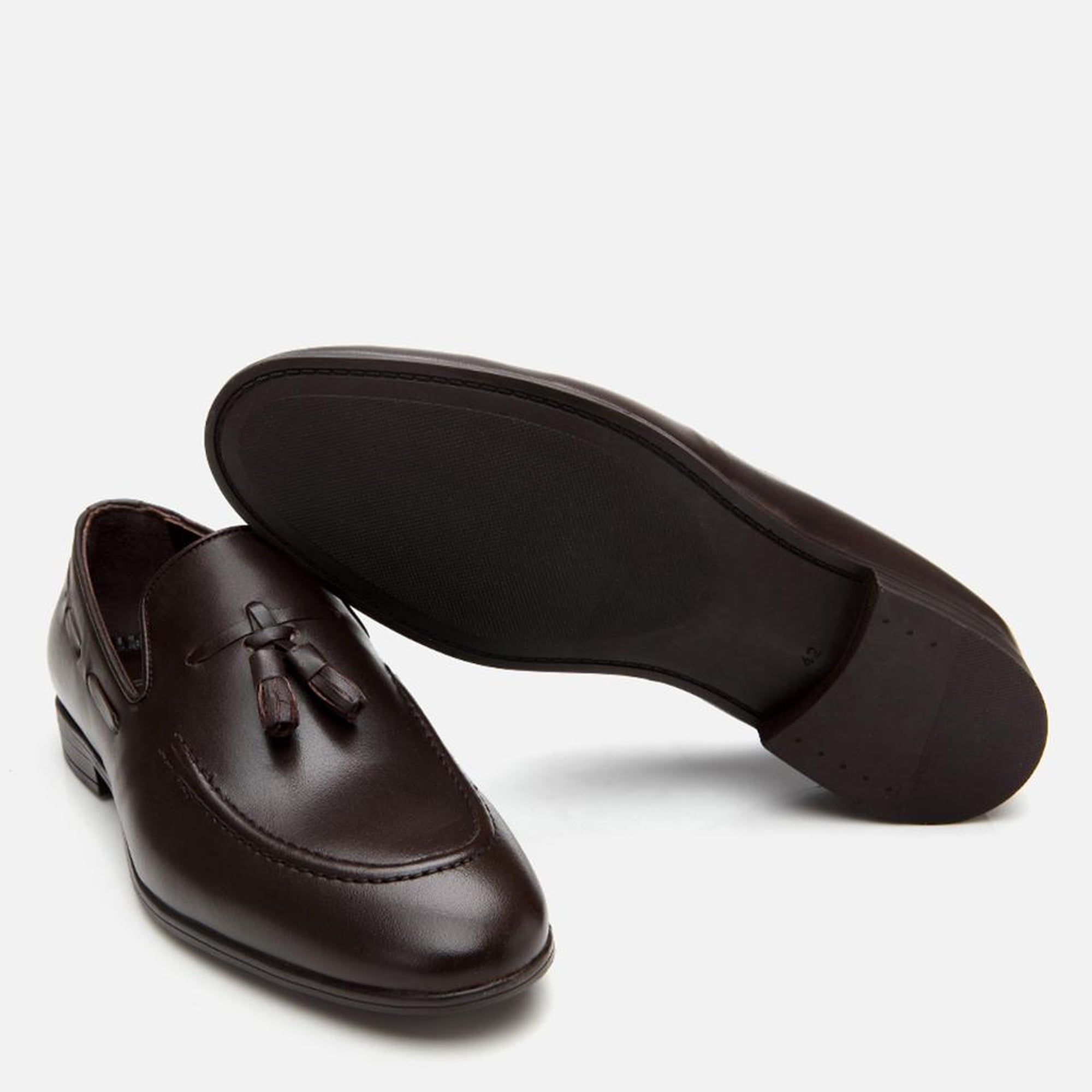 Erkek Deri Kahverengi Püskül Detaylı Loafer