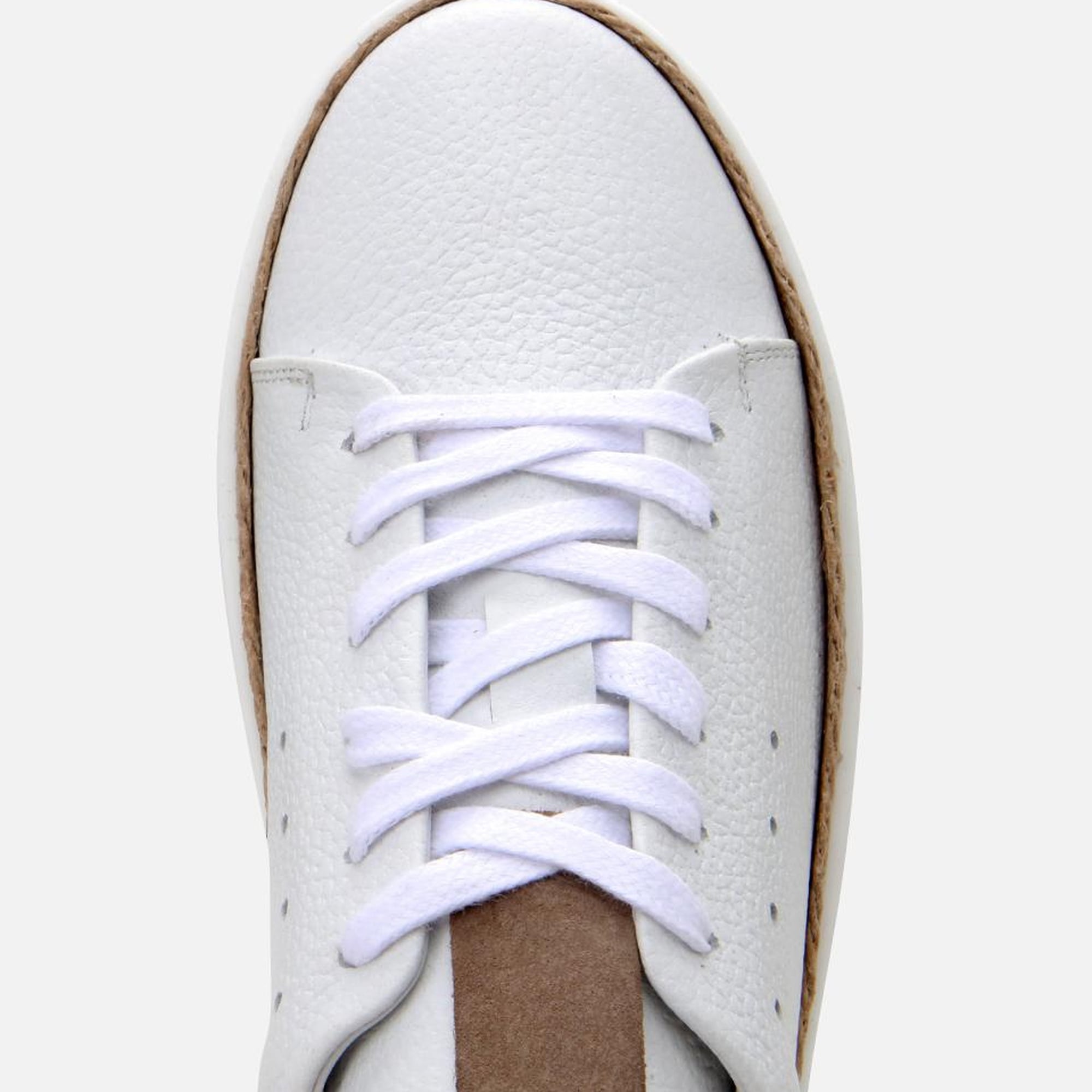 Erkek Deri Beyaz Ultra Hafif Tabanlı Spor Ayakkabı