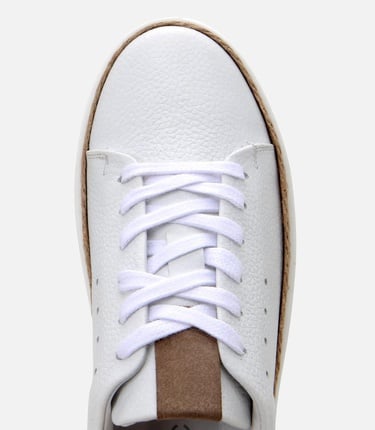  Erkek Deri Beyaz Ultra Hafif Tabanlı Spor Ayakkabı