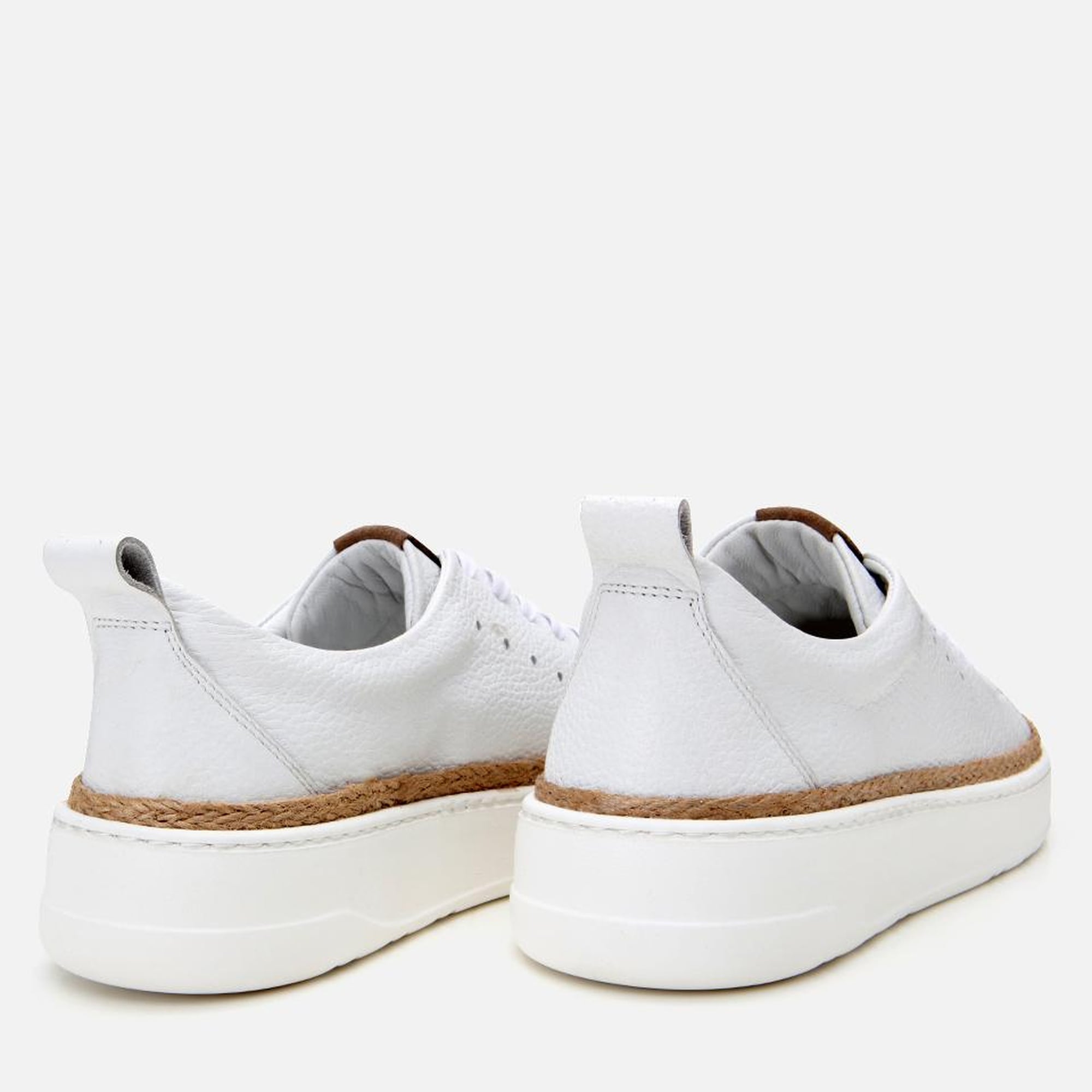 Erkek Deri Beyaz Ultra Hafif Tabanlı Spor Ayakkabı