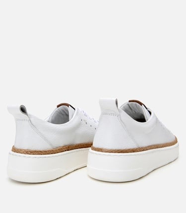  Erkek Deri Beyaz Ultra Hafif Tabanlı Spor Ayakkabı