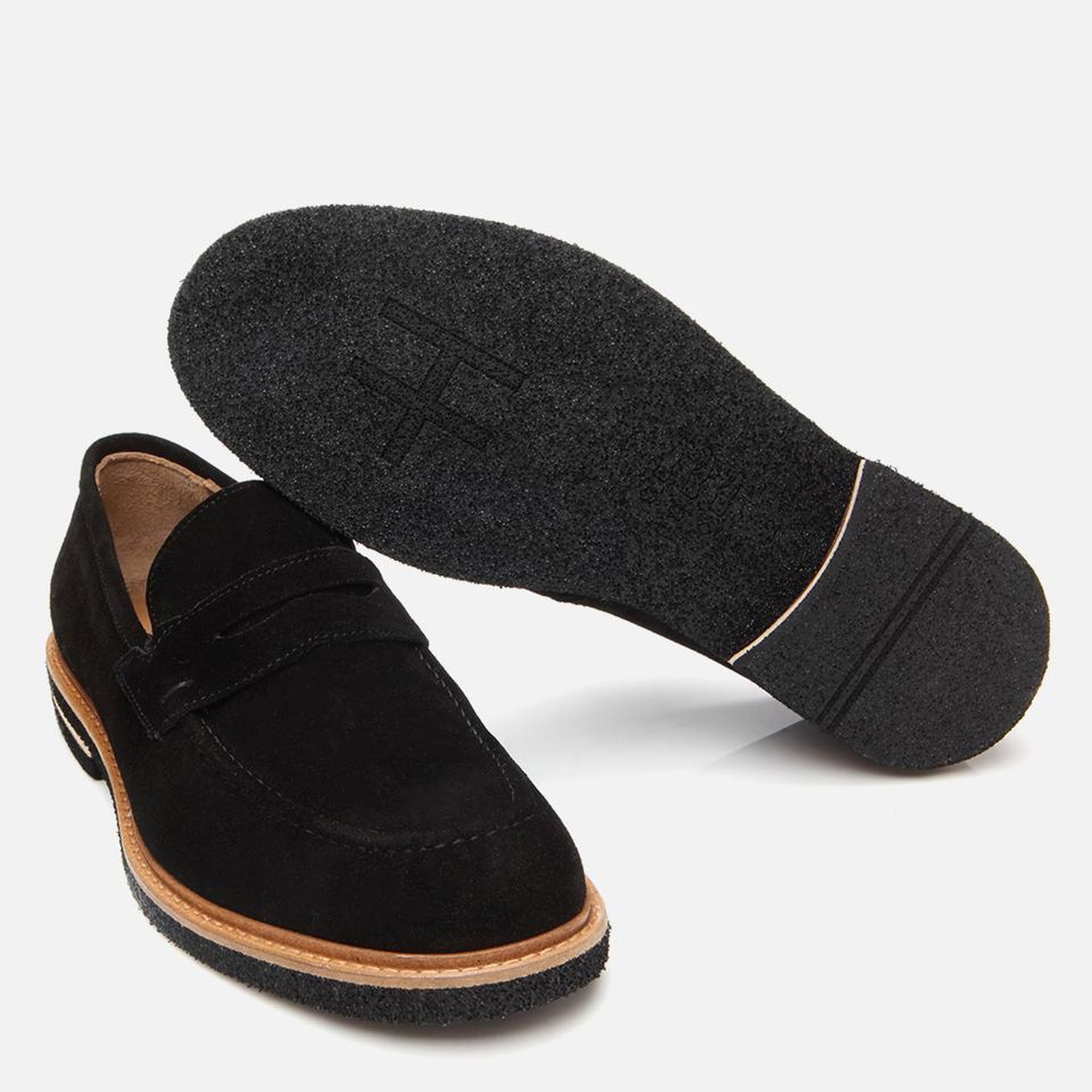 Erkek Süet Deri Siyah Hafif Tabanlı Loafer