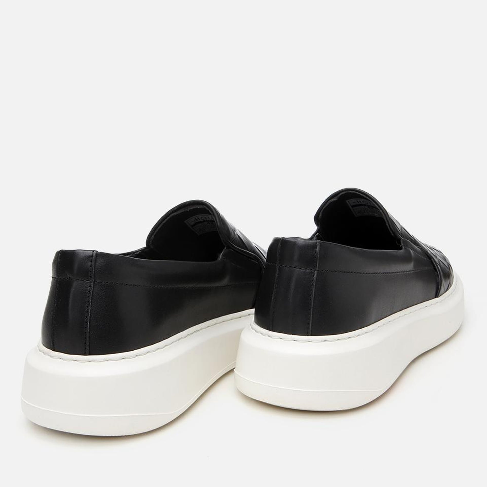 Erkek Deri Siyah Baskılı Günlük Loafer