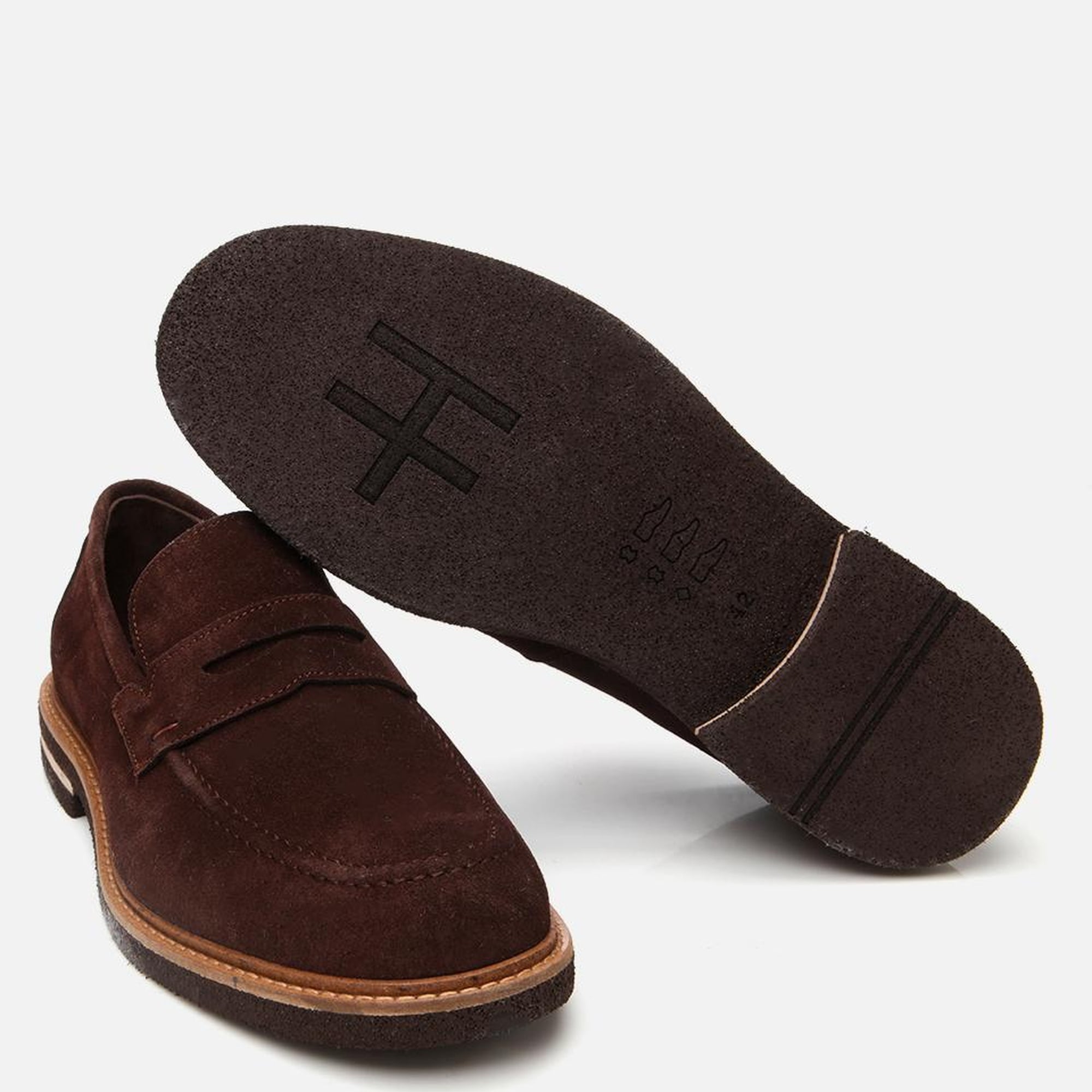 Erkek Süet Deri Kahverengi Hafif Tabanlı Loafer