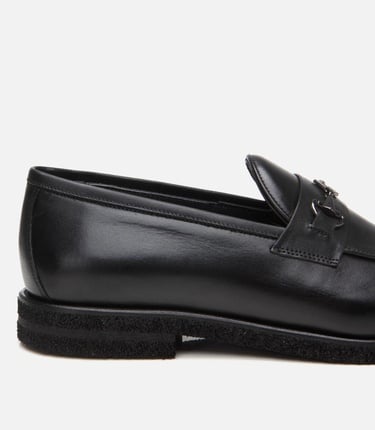  Erkek Deri Siyah Hafif Tabanlı Klasik Loafer